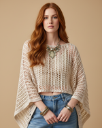 Carregar imagem no visualizador da galeria, Modelo Naftalina - crochet sweater mangas fechadas
