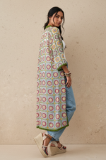 Carregar imagem no visualizador da galeria, Modelo Naftalina — kimono bordado + espadrilles costas
