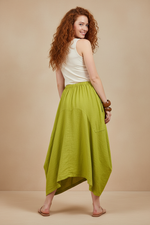 Chargez l'image dans la visionneuse de la galerie,Modelo Naftalina — saia linho verde lima costas
