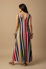 Carregar imagem no visualizador da galeria, Modelo Naftalina vestido riscas costas
