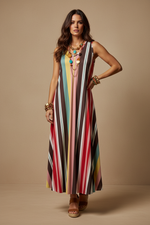 Carregar imagem no visualizador da galeria, Modelo Naftalina vestido riscas frente
