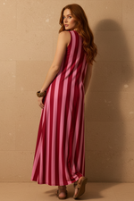 Carregar imagem no visualizador da galeria, Modelo vestido riscas costas
