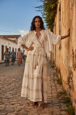 Carregar imagem no visualizador da galeria, Naftalina — Camisa Cropped + Vestido Longo
