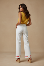 Carica l'immagine nel visualizzatore della galleria,Naftalina model back view original embroidered jeans
