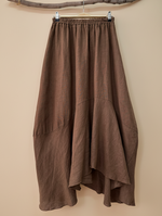 Load image in the gallery viewer,Saia linho castanha - frente
