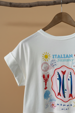 Carica l'immagine nel visualizzatore della galleria,T-shirt detalhe fundo bege corrigido
