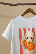 Cargue la imagen en el visor de la galería,T-shirt Poodle - Detalhe Fundo Bege
