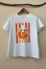 Cargue la imagen en el visor de la galería,T-shirt Poodle - Frente Fundo Bege
