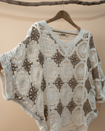 Cargue la imagen en el visor de la galería,Top crochet creme - ângulo
