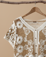 Carregar imagem no visualizador da galeria, Top crochet detalhe bordado
