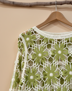 Carregar imagem no visualizador da galeria, Top crochet verde — detalhe
