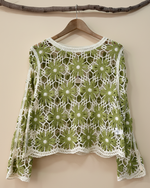 Carregar imagem no visualizador da galeria, Top crochet verde — frente
