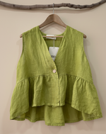 Carica l'immagine nel visualizzatore della galleria,Top linho verde - frente
