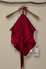 Carregar imagem no visualizador da galeria, Top Vermelho Crochet - Costas
