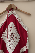 Carregar imagem no visualizador da galeria, Top Vermelho Crochet - Detalhe
