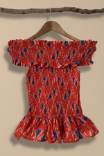 Chargez l'image dans la visionneuse de la galerie,Top vermelho smocked - frente
