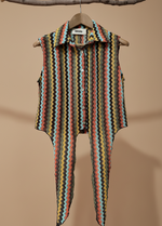 Cargue la imagen en el visor de la galería,Top zigzag frente aberto
