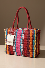 Cargue la imagen en el visor de la galería,Tote Raffia Multicolor - Frente
