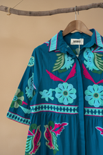 Carica l'immagine nel visualizzatore della galleria,Vestido Azul Petróleo - Detalhe
