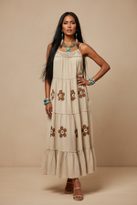 Carregar imagem no visualizador da galeria, Vestido Bege — Deusa Apache Frente
