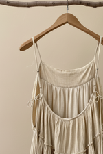 Carregar imagem no visualizador da galeria, Vestido Bege Floral — Detalhe Costas
