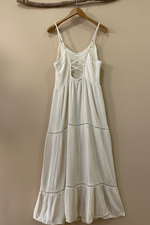 Carregar imagem no visualizador da galeria, Vestido boho creme - costas
