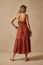 Carregar imagem no visualizador da galeria, Vestido bolinhas — modelo costas

