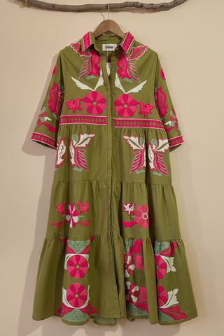 Vestido bordado frente