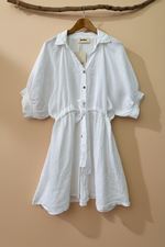 Carregar imagem no visualizador da galeria, Vestido branco cabide - frente laço
