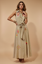 Carregar imagem no visualizador da galeria, Vestido tipo camisa c/ capa de atar HAVANA
