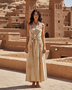 Carregar imagem no visualizador da galeria, Vestido tipo camisa c/ capa de atar HAVANA
