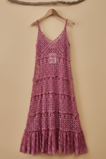 Chargez l'image dans la visionneuse de la galerie,Vestido crochet rosa frente
