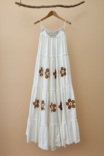 Carregar imagem no visualizador da galeria, Vestido Floral Branco — Frente
