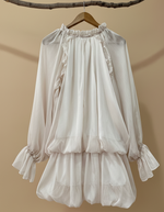 Carica l'immagine nel visualizzatore della galleria,Vestido folhos bege - costas
