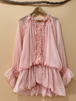 Carica l'immagine nel visualizzatore della galleria,Vestido folhos rosa - completo
