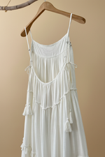 Carregar imagem no visualizador da galeria, Vestido Franjas Branco — Detalhe
