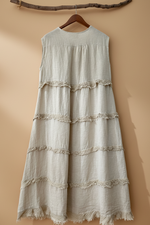 Load image in the gallery viewer,Vestido linho franjas - costas
