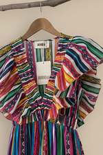Carica l'immagine nel visualizzatore della galleria,Vestido multicolor - ângulo diagonal saia
