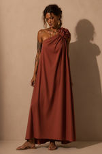 Cargue la imagen en el visor de la galería,Vestido Terracota - Frente
